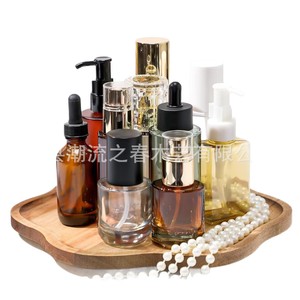 Home kitchen wooden rotating seasoning <b>storage</b> <b>tray</b>, multi-purpose solid wood round bottled skin care product <b>storage</b> <b>tray</b> - Product Image 2