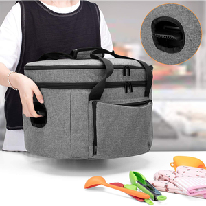 Double Layers Reusable Portable Insulated Fashion Lady Summer <strong>Slow</strong> <strong>Cooker</strong> Picnic <strong>Bag</strong> with Support Pad and Adjustable Straps - Product Image 5