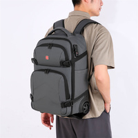 Sac à dos de voyage à roulettes double, grande capacité, étanche, avec fermeture éclair, tendance, universel, pour ordinateur portable et affaires