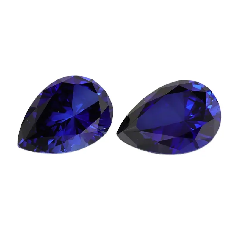 Peer Gesneden Saffier Blauwe Diamant Lab Geteelde Edelstenen Sieraden Lab Geteeld Koninklijke Kleurrijke Diamanten Sieraden