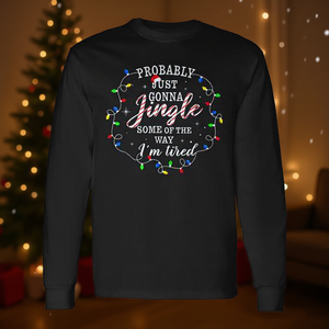 T-shirt a maniche lunghe Tired Jingle Lights Christmas - Product Image 3