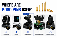 Pines de Contacto con Resorte SMT Personalizados, Pines de Contacto con Resorte Chapados en Oro para Conector de Carga de Batería de PCB
