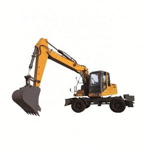 Machine d'excavatrice à roues chinoise XE150WD avec moteur Yanmar Garantie 1 an Les composants de base comprennent une voie en caoutchouc de pompe à vendre - Product Image 1