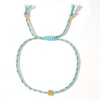 Bracelet en corde tressée colorée fait main avec breloque croix en acier inoxydable, réglable, bijoux d'amitié, vente en gros