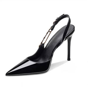 <span class=keywords><strong>2025</strong></span> 새로운 에나멜 가죽 여성용 스틸레토 힐 샌들 뾰족한 발가락 금속 뒤 발목 스트랩 벨트 버클 맨발 닫힌 발가락 섹시 - Product Image 1