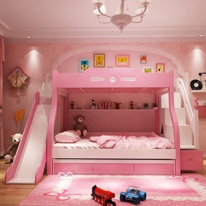 Lit superposé triple avec escalier, <span class=keywords><strong>lits</strong></span> <span class=keywords><strong>superposés</strong></span> jumeaux pour <span class=keywords><strong>3</strong></span> personnes, lit superposé en bois avec escalier intégré et petit tiroir pour enfants et adolescents - Product Image 3