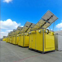 Atelier préfabriqué résistant aux intempéries à énergie solaire de conception industrielle, cabine extérieure, stockage, équipement en panneaux sandwich