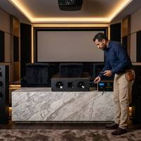 Speaker Kanal Tengah High Fidelity Dual 5.25 Inch Woofer Horn Tweeter Sistem Audio Home Theater Cinema Produsen Grosir