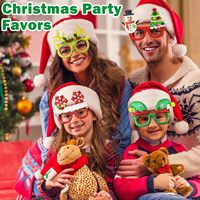 6 pcs/12 pcs/24 pcs Set Kerst Xmas Glitter Brilmonturen Vakantie Brillen Milieuvriendelijke Plastic Party Foto Props Gunsten