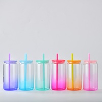 Vasos de colores para beber mixtos de EE. UU., 16oz, café helado transparente, cerveza de refresco, en forma de vaso Libby, taza con tapa de plástico y pajita
