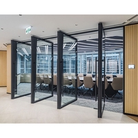 Poste de travail de bureau, cloison mobile sans rail de haute qualité, isolation acoustique, cloison pliante en verre amovible