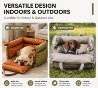 Coussin de voiture pour animaux de compagnie en similicuir de luxe, lit surélevé pour chien avec boucle de sécurité, LOGO personnalisé, lits de luxe pour chiens, siège de voiture pour animaux de compagnie