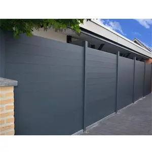 Powder Coated Aluminium Metal Fence Panels Post Outdoor Aluminium Slat Fence Garden Aluminum Privacy Fence