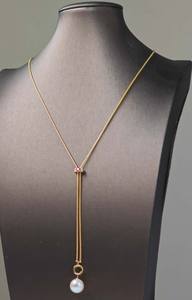 Collar con Colgante de Cobre de Moda UM Jewelry, Perla de Agua Dulce y Circonita de Color para Unisex/Hombres/Mujeres, Regalo de San Valentín - Product Image 3