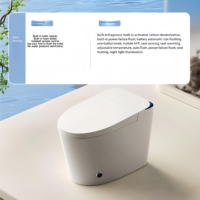 Vente en gros de toilettes intelligentes modernes en céramique monobloc avec bidet intégré, chasse d'eau automatique, affichage LED intelligent et lumière nocturne