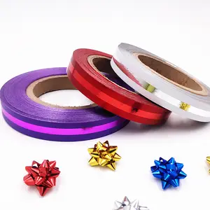 定制彩色印刷丝带卷圣诞节装饰装饰品金属饰面丝带聚丙烯礼品丝带