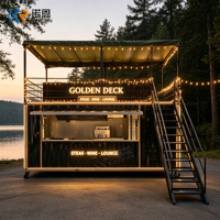Outdoor-Küchencontainer mit Dachterrasse, Treppe und Getränkeschrank für Restaurantbetriebe