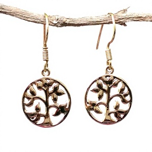 Pendientes Pequeños de Aro con Diseño de Árbol de la Vida, Estilo Bohemio, en Oro, para Mujer, Ideales para Aniversario - Product Image 2