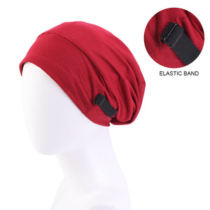 Durag unisexe <span class=keywords><strong>en</strong></span> <span class=keywords><strong>coton</strong></span> tissé double couche, couleur unie, doublure satinée, bouton réglable, éco-responsable, élastique, anti-… personnalisable - Product Image 5