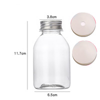 Bouteille en plastique ronde jetable de qualité alimentaire 250 ml 350 ml pour jus, thé, boba, lait au thé