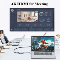 6-1 tipo C USB 3,0 Puerto 4K HDMI SD TF Hub estación de acoplamiento multipuerto con cargador adaptador OTG para Macbook Laptop PC uso del teléfono