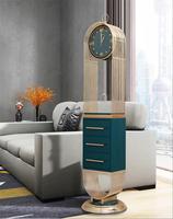 Horloge de grand-père Armens pratique en métal et bois, meuble de rangement sur pied, style moderne et antique, luxe léger