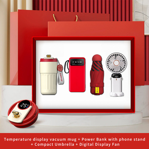 Set de Regalo de <span class=keywords><strong>Gadgets</strong></span> Eléctricos para Invitados de Boda, Souvenirs Asiáticos 2027: Taza ZMHQ + Batería Externa + Paraguas + Ventilador de Mano, Superventas 2026 - Product Image 4