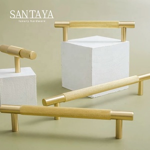 Santaya Solid <strong>Brushed</strong> Brass <strong>Handles</strong> <strong>Kitchen</strong> Cabinet Pulls Bedroom Wardrobe Drawer Knobs Furniture <strong>Handle</strong> - Product Image 2
