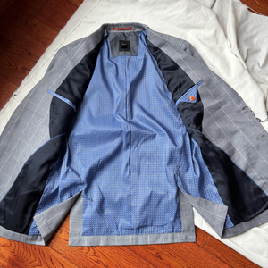 Veste de costume pour hommes à carreaux <span class=keywords><strong>gris</strong></span> haut de gamme hommes printemps affaires décontracté <span class=keywords><strong>laine</strong></span> costume haut <span class=keywords><strong>blazer</strong></span> pour hommes - Product Image 2