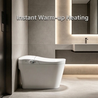 Toilette intelligente haut de gamme à ouverture et fermeture automatiques, chauffage instantané, anti-refoulement, personnalisation de la tension multi-pays pour salle de bain domestique