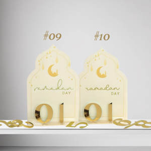 Nouvelle décoration de table islamique Ramadan Moubarak en acrylique, décoration de la maison, style moderne noir et blanc, taille personnalisée - Product Image 3