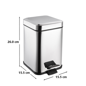 Poubelle compacte à pédale <span class=keywords><strong>en</strong></span> acier inoxydable 410 – Design carré et fin pour intégration sous armoire ou dans un placard avec <span class=keywords><strong>action</strong></span> de pédale de précision - Product Image 4