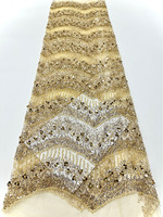 Tissu de Broderie Perlée de Luxe de Haute Qualité en Dentelle Guatémaltèque, Prix d'Usine, pour Robe de Mariage et de Soirée à Dubaï