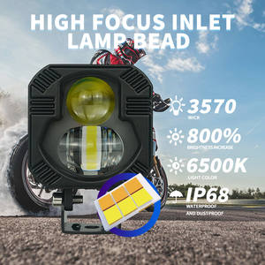 HJG luce a doppio colore <span class=keywords><strong>proiettore</strong></span> 4d <span class=keywords><strong>Led</strong></span> punto di guida luce ausiliaria cubo fuoristrada <span class=keywords><strong>Led</strong></span> fendinebbia luce luce del motociclo Spot - Product Image 2