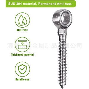 Stainless Steel Wood Threaded Bolt 58mm American Style Industrial Grade Unc Thread Zhenguang Surface Treatment - Product Image 5