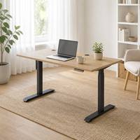 Escritorio de Oficina Ajustable en Altura, Escritorio Eléctrico para Trabajar de Pie o Sentado, Mesa para Computadora con Doble Motor para Oficina en Casa o Sala de Reuniones
