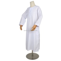 Emirates Polyester Moins cher Robe arabe musulmane Kaftan Jubah Abaya Jalabya Ethnique Lelaki Thobe Garçon Vêtements islamiques Kandura