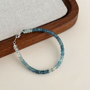 Dylam <b>Charm</b> Dainty 925 Sterling Silver Link Chain Aquamarine Orb Natural Stone <b>Bead</b> Chain Women Jewelry <b>Bracelets</b> - Product Image 6