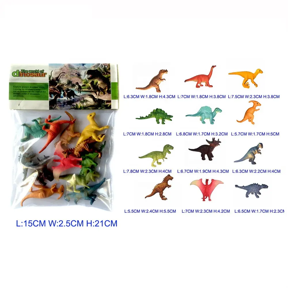 Jurassic dönem dinozor dünya set 12 çeşit ucuz mini plastik dinozor oyuncak çocuklar için