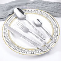 Ensemble de couverts en acier inoxydable à motif spiralé, 4 pièces, coffret cadeau, couteau à steak, fourchette, cuillère pour hôtel, maison, salle à manger