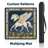 Tapis de jeu de mahjong de luxe personnalisé 33 pouces, cadeau de club boutique, tapis de table de mahjong en néoprène doux au toucher, motif floral de jardin d'été