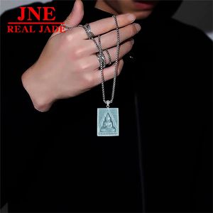 Pendentifs en <span class=keywords><strong>jade</strong></span> naturel <span class=keywords><strong>de</strong></span> type émeraude bleu eau, dragon Pova blanc, rugby, amulette, Asie du Sud-Est, <span class=keywords><strong>Thaïlande</strong></span>, <span class=keywords><strong>Bouddha</strong></span>, pour hommes et femmes - Product Image 3