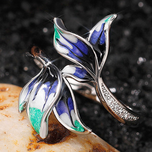 Anello Floreale Smaltato per Donne, Elegante Gioiello da Dito alla Moda - Product Image 6