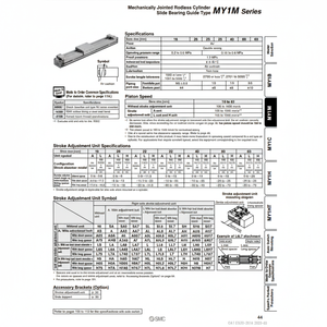 Cilindro sin vástago SMC Pneumatics, cilindros articulados mecánicamente, categoría de producto - Product Image 1