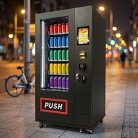 Máquina Expendedora Refrigerada sin Efectivo con Código QR y Tarjeta de Crédito, Dispensador de Bebidas y Snacks para Oficina, Escuela, Gimnasio