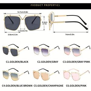 Gafas de Sol de Piloto con Logotipo Personalizado, de Metal, de Lujo, con Marco Cuadrado Grande de Aleación, Protección UV400, para Hombre y Mujer - Product Image 5