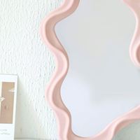Miroir décoratif créatif pour filles, aspect élégant, nuages, art mural pour dortoir étudiant, style simple, matériau plastique