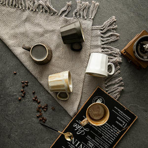 Vintage Japanese-Style Stoneware Coffee <b>Cup</b> Simple Ceramic Espresso <b>Latte</b> Pull Flower Mug Lid Personal Tea Gift Food Use - Product Image 5