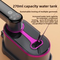 1200W, réservoir d'eau de 270 ml, 180 °   Fer à vapeur portable intelligent à poignée rotative avec contrôle de la température pour la maison et les voyages, 3 modes de vapeur