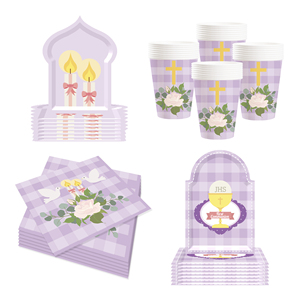 DAMAI - Vajilla Desechable para Fiestas de Revelación de Género de Bebé, Platos y Servilletas de Papel para Baby Shower, Decoraciones para 8 Invitados - Product Image 3